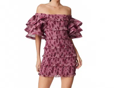 Elliatt Monica Ruffled Mini Dress In Purple
