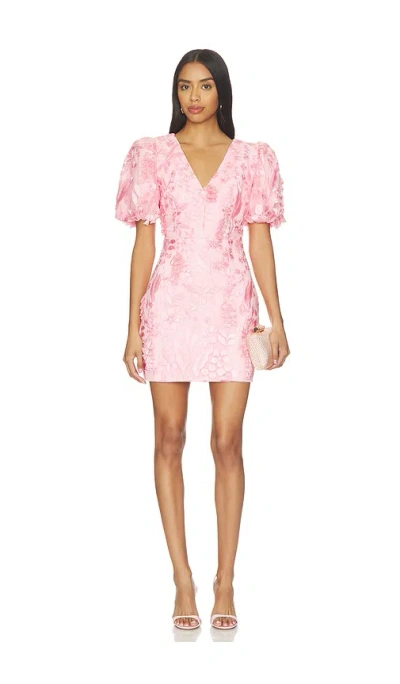 Elliatt Monique Puff Sleeve Mini Dress In Pink