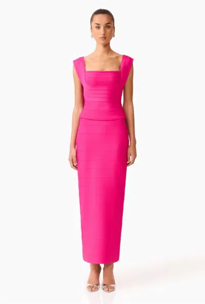 Elliatt Naomi Fitted Top And Skirt Set In Fuchsia In Pink