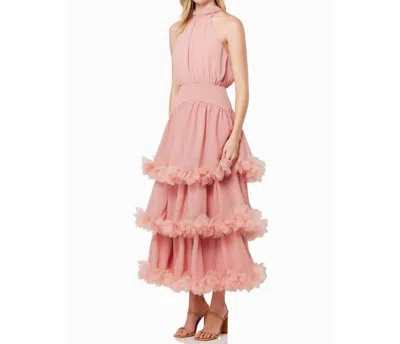 Elliatt Nereida Tiered Halter Dress In Rose In Pink