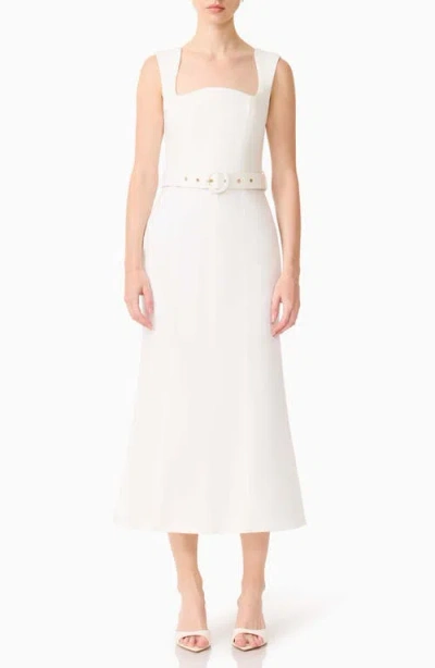 Elliatt Nydia Belted Cotton Blend Sheath Dress In White
