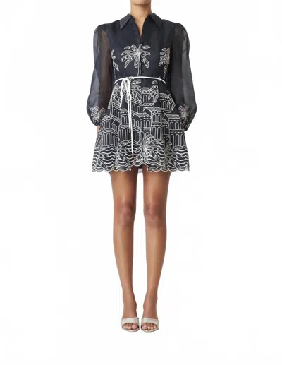 Elliatt Nyx Long Sleeve Mini Dress In Black/ White