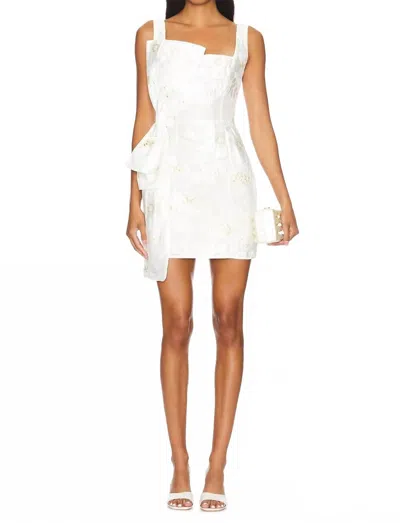 Elliatt Octavia Jacquard Mini Dress In Ivory/gold In White