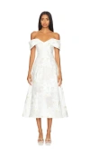 Elliatt Octavia Midi Dress In Ivory & Gold