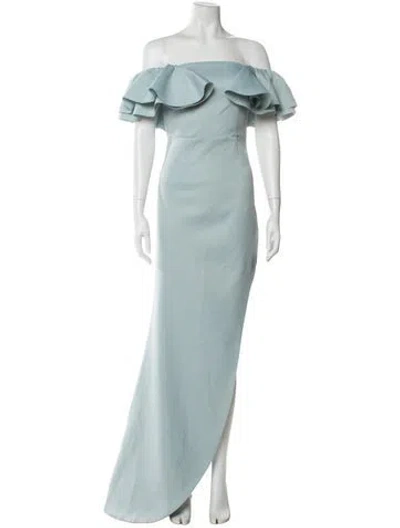 Pre-owned Elliatt Off-the-shoulder Long Dress In Blue