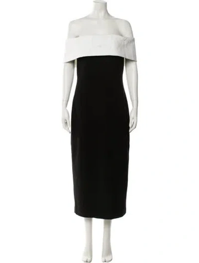 Pre-owned Elliatt Off-the-shoulder Midi Length Dress In Black