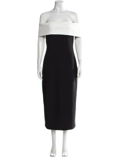 Pre-owned Elliatt Off-the-shoulder Midi Length Dress In Black