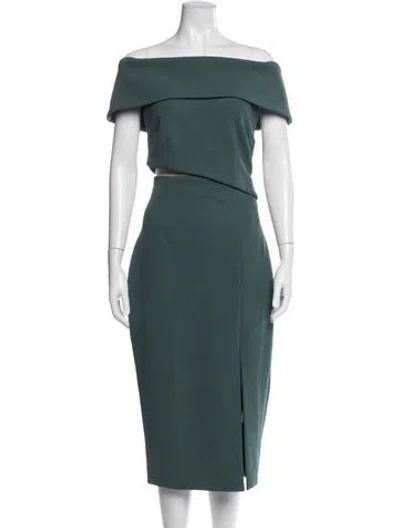 Pre-owned Elliatt Off-the-shoulder Midi Length Dress In Blue