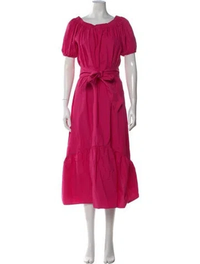 Pre-owned Elliatt Off-the-shoulder Midi Length Dress In Pink
