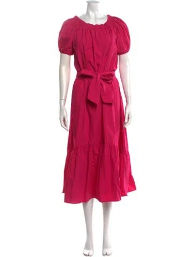 Pre-owned Elliatt Off-the-shoulder Midi Length Dress In Pink