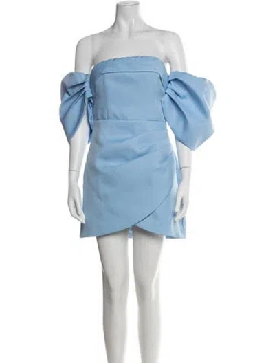 Pre-owned Elliatt Off-the-shoulder Mini Dress In Blue