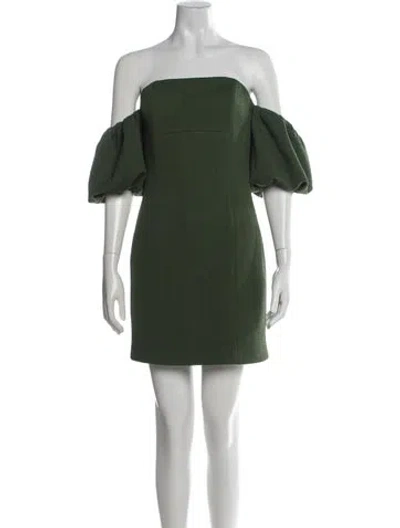 Pre-owned Elliatt Off-the-shoulder Mini Dress In Green