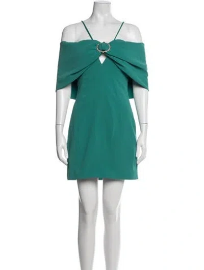 Pre-owned Elliatt Off-the-shoulder Mini Dress In Green