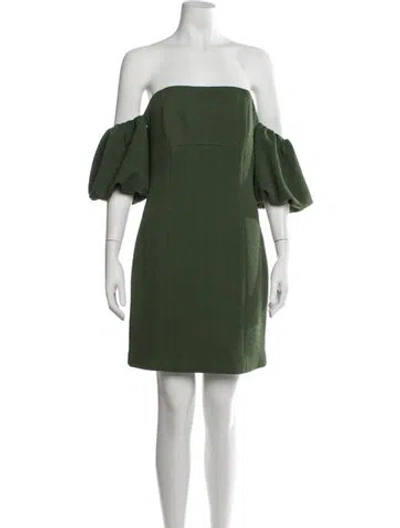 Pre-owned Elliatt Off-the-shoulder Mini Dress In Green