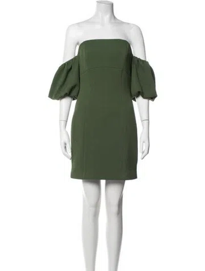 Pre-owned Elliatt Off-the-shoulder Mini Dress In Green