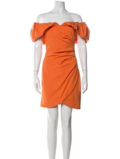 Pre-owned Elliatt Off-the-shoulder Mini Dress In Orange