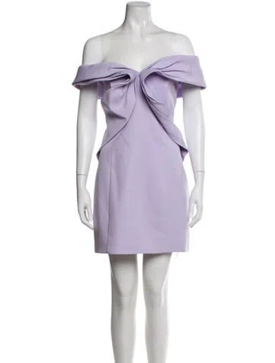 Pre-owned Elliatt Off-the-shoulder Mini Dress In Purple