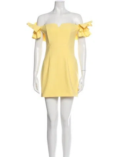 Pre-owned Elliatt Off-the-shoulder Mini Dress W/ Tags In Yellow