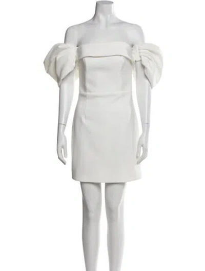 Pre-owned Elliatt Off-the-shoulder Mini Dress In White