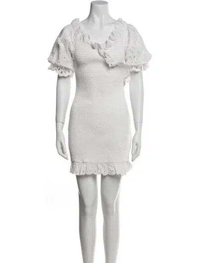 Pre-owned Elliatt Off-the-shoulder Mini Dress In White