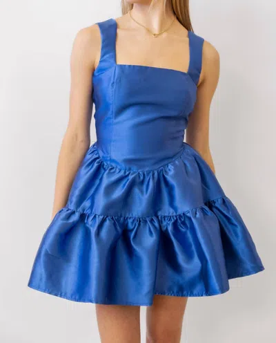 Elliatt Oleander Squareneck Fit & Flare Dress In Navy Blue