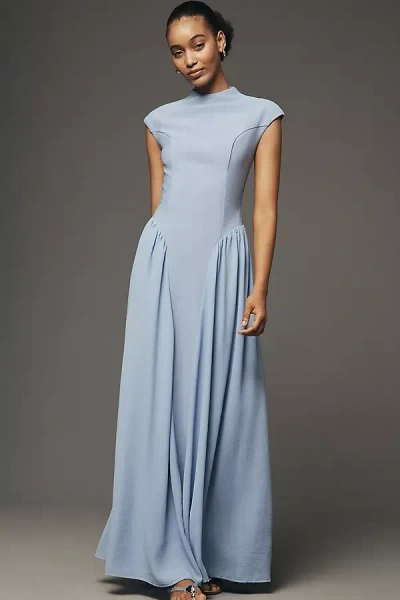 Elliatt Olenna Basque Waist Maxi Dress In Blue