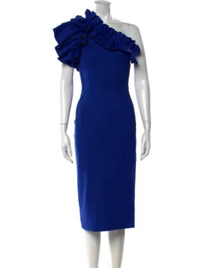Pre-owned Elliatt One-shoulder Knee-length Dress In Blue