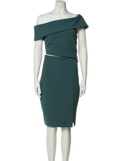 Pre-owned Elliatt One-shoulder Knee-length Dress In Green