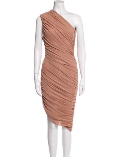 Pre-owned Elliatt One-shoulder Knee-length Dress W/ Tags In Brown