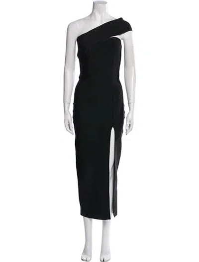 Pre-owned Elliatt One-shoulder Long Dress In Black