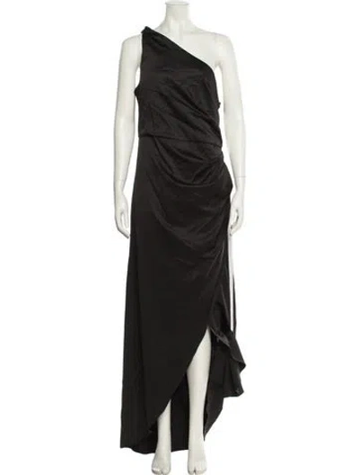 Pre-owned Elliatt One-shoulder Long Dress In Black
