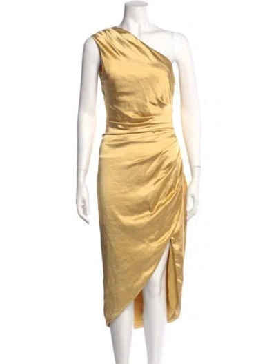 Pre-owned Elliatt One-shoulder Long Dress In Gold