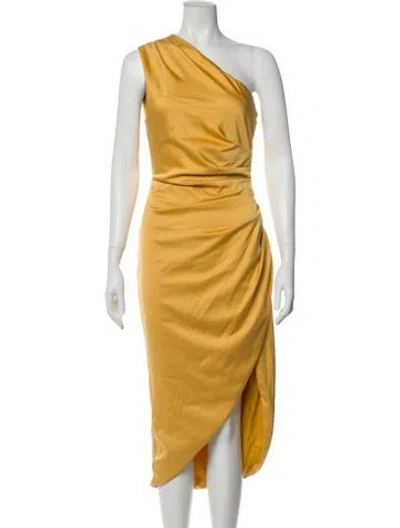 Pre-owned Elliatt One-shoulder Long Dress In Gold
