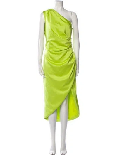 Pre-owned Elliatt One-shoulder Long Dress In Green