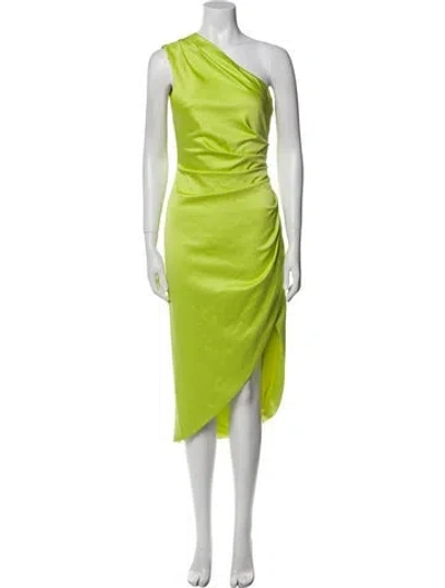 Pre-owned Elliatt One-shoulder Long Dress In Green