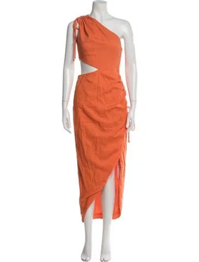 Pre-owned Elliatt One-shoulder Long Dress In Orange