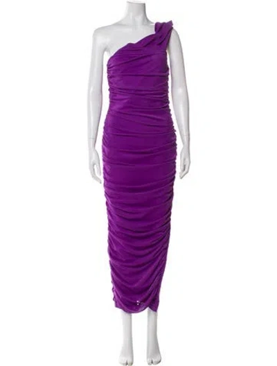 Pre-owned Elliatt One-shoulder Long Dress In Purple