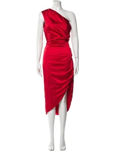 Pre-owned Elliatt One-shoulder Long Dress In Red