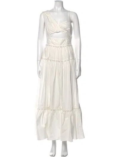 Pre-owned Elliatt One-shoulder Long Dress In White
