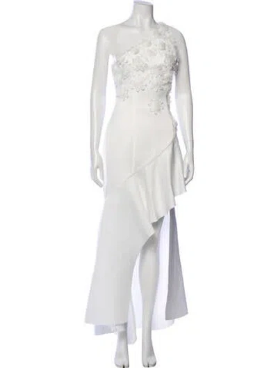 Pre-owned Elliatt One-shoulder Long Dress In White