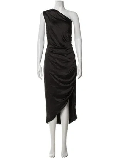 Pre-owned Elliatt One-shoulder Midi Length Dress In Black