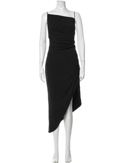 Pre-owned Elliatt One-shoulder Midi Length Dress In Black