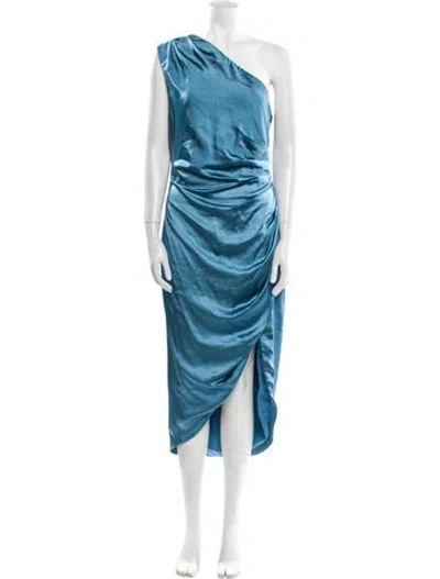 Pre-owned Elliatt One-shoulder Midi Length Dress In Blue