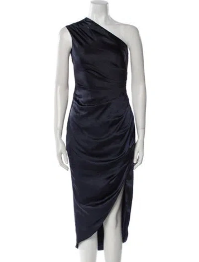 Pre-owned Elliatt One-shoulder Midi Length Dress In Blue