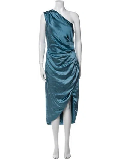 Pre-owned Elliatt One-shoulder Midi Length Dress In Blue