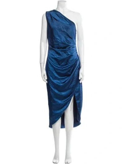 Pre-owned Elliatt One-shoulder Midi Length Dress In Blue
