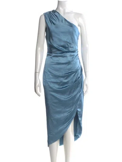 Pre-owned Elliatt One-shoulder Midi Length Dress In Blue