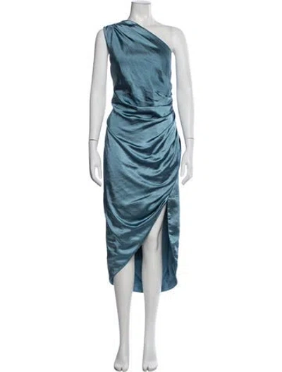 Pre-owned Elliatt One-shoulder Midi Length Dress In Blue