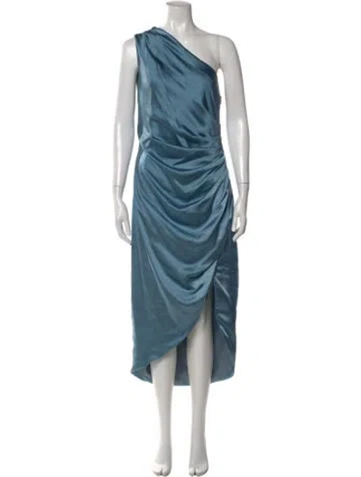 Pre-owned Elliatt One-shoulder Midi Length Dress In Blue