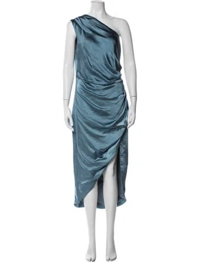 Pre-owned Elliatt One-shoulder Midi Length Dress In Blue